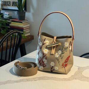 Longchamp Tan Shoulder Bag with Leather Trim